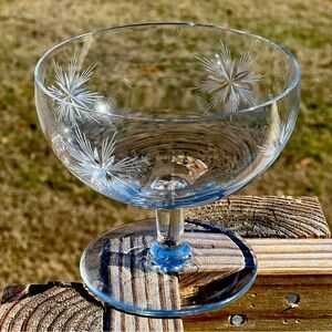 Fostoria Starburst Cut 110 Sherbet Glass Vintage Bethlehem Star Antique